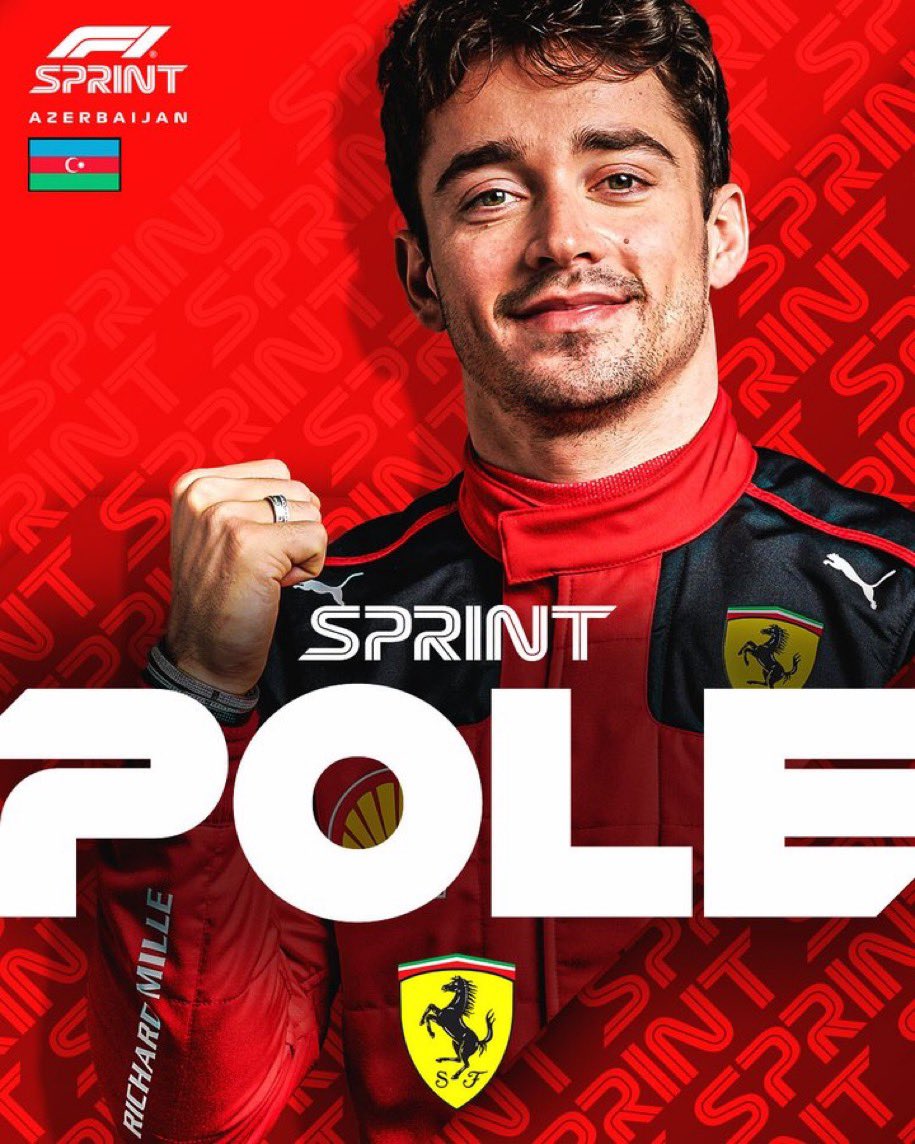 maximavelo's tweet photo. FÓRMULA 1

Leclerc garante a segunda Pole do final de semana. O monegasco vai largar na frente na Sprint e na  Corrida Principal em Baku

#AzerbaijanGP #F1 #Formula1 https://t.co/oAJs9KGEVY