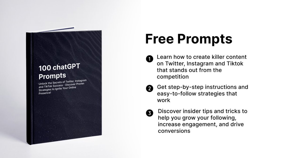 stefan_stefens's tweet photo. ChatGPT is a FREE Social Media Advisor

It has helped me build an audience 65.000 in 3 Months.

I created  100 ChatGPT prompts to grow on Twitter, Instagram and Tiktok.

And for the next 24 hours, it's FREE! 

(Must follow so I can DM you)
1. Retweet this Tweet
2. Reply "SEND" https://t.co/j8q5CeA0BW