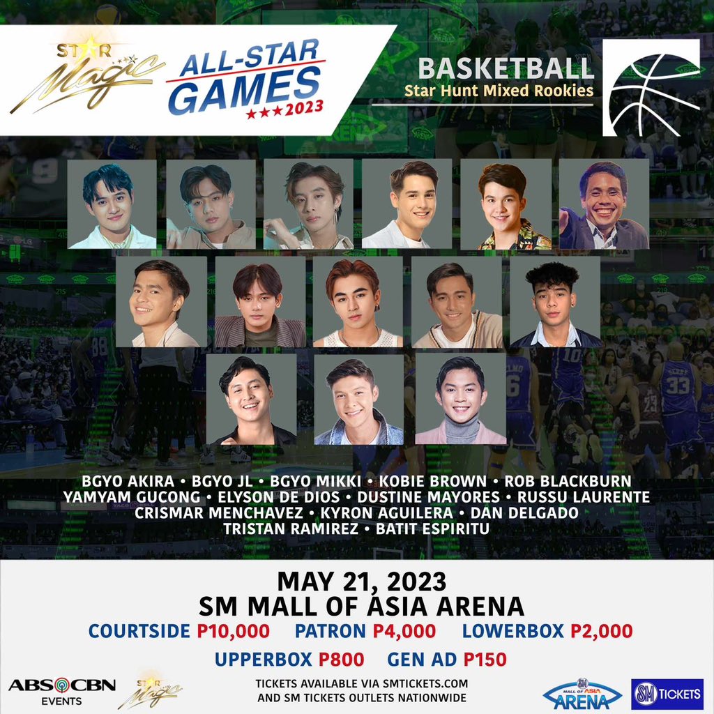 starhuntabscbn's tweet photo. We can feel everyone’s excitement for the upcoming Star Magic All Star Games 2023! 

Join the whole Star Magic Mixed Rookies and Star Hunt Mixed Rookies on an adrenaline-filled game of basketball!🔥

Buy your tickets now!
🔗 : https://t.co/UBW7gV24j9

#StarMagicAllStarGames2023 https://t.co/zSYpIIlhUk