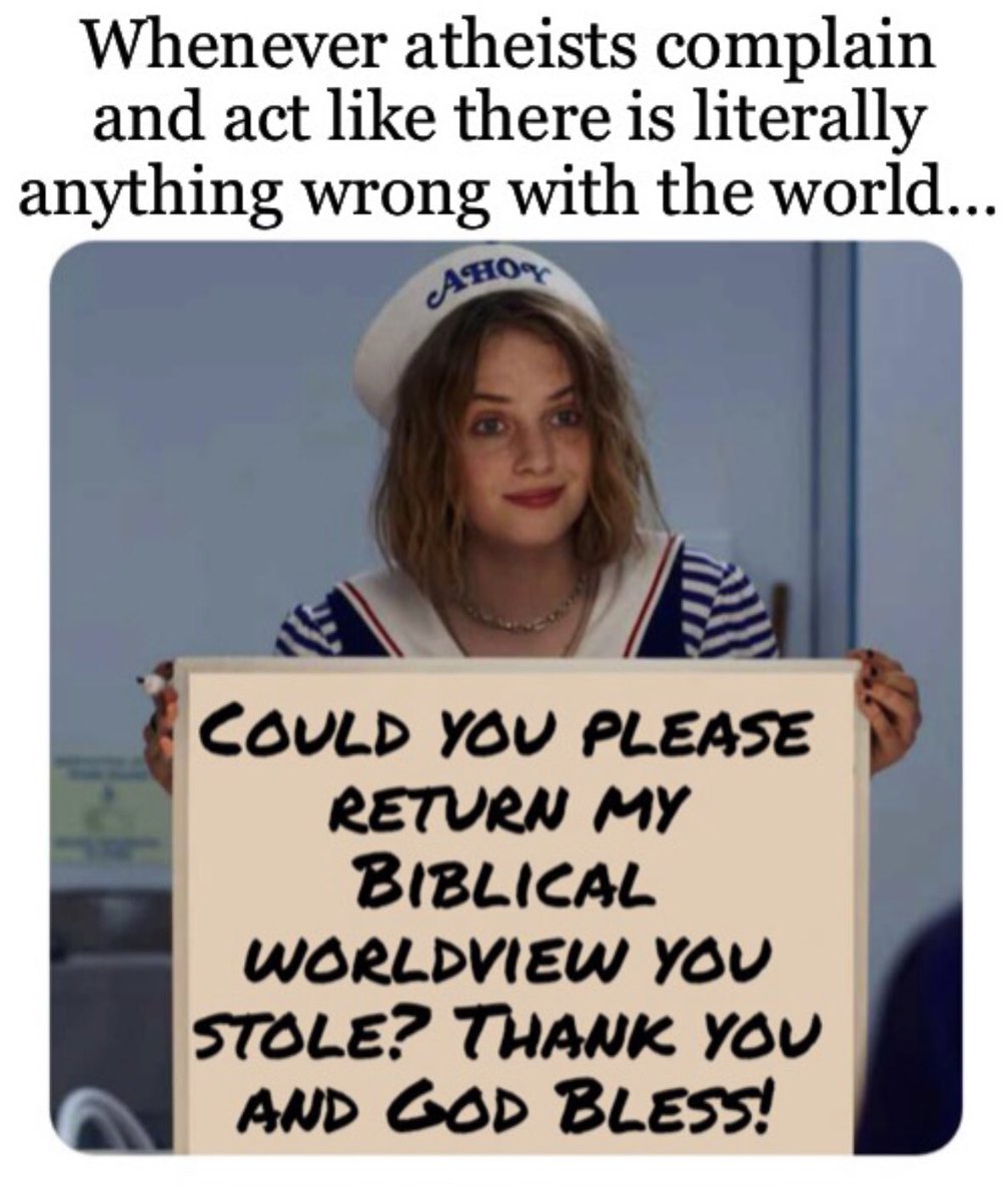 darwintojesus's tweet photo. Friendly reminding that in the atheist worldview there is no “what ought to be” only what IS. https://t.co/eB80jA31Q5