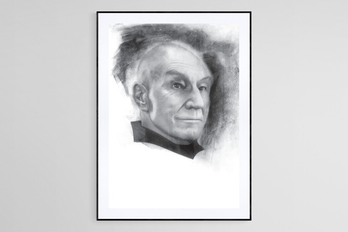 PixelsFromMars's tweet image. Still on my way to draw the #PicardSeason3 cast in #charcoal - added @SirPatStew in his iconic role of Jean Luc Picard this week.  // @akaWorf | @JeriLRyan | @jonathansfrakes | @levarburton #StarTrek #StarTrekTNG #startrekfanart #fanart #charcoal #portraitart