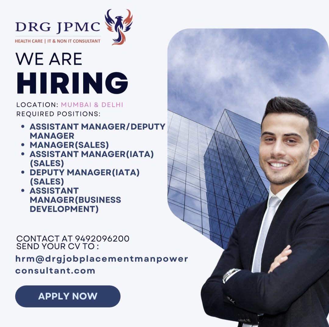 we are #hiring #mumbai

We provide free job placement

Kindly contact at 9492096200

#drgjpmc #drgjobplacementmanpowerconsultant #deputymanager #salesmanager #supplychainmanagement #assistantmanager #businessdevelopmentmanager
