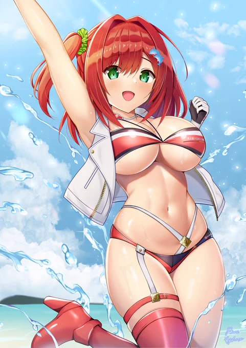 #ドルウェブ ハーフアニバーサリー衣装の入華ちゃん描きました ドルフィンウェーブ、ハーフアニバーサリーおめでとうございますこれからも応援してます