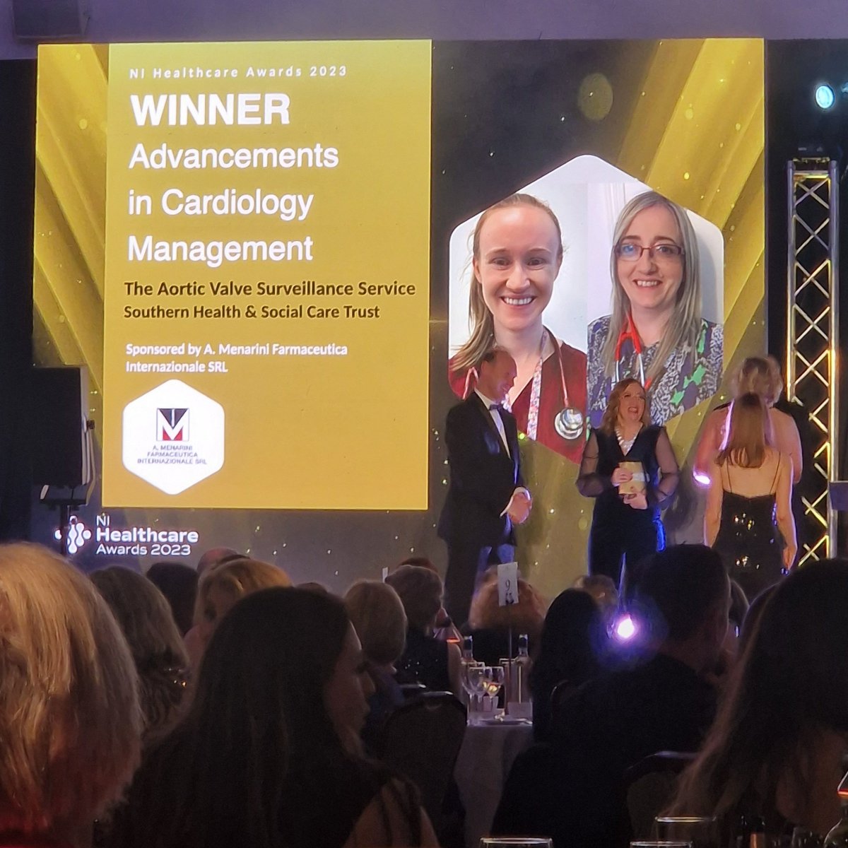 SouthernHSCT's tweet photo. Well done to our teams who won their respective categories at the NI Healthcare Awards 2023 🎉
Well done to
* The Mental Health Pharmacy Team 🏆
* The Genitourinary Medicine Service Team 🏆
* The Aortic Valve Surveillance Service 🏆
🔗 https://t.co/DE1Od9ftL7
#teamSHSCT #NIHA2023 https://t.co/j37SRDtsRb