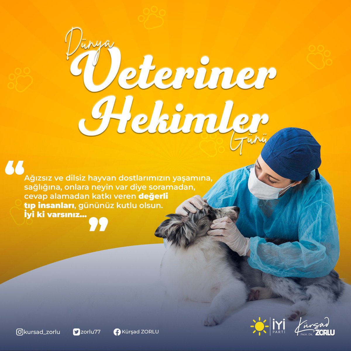 Dünya Veteriner Hekimler Günü’nde özveriyle çalışan veteriner hekimlermizin sorunlarını biliyoruz. 

Kanun ile sağlık meslek grubunda tanımlanmış olmasına rağmen veteriner hekimlerin özlük hakları hep geriye girmiştir. Kamu çalışanı veteriner hekimlerin hak mahrumiyeti de