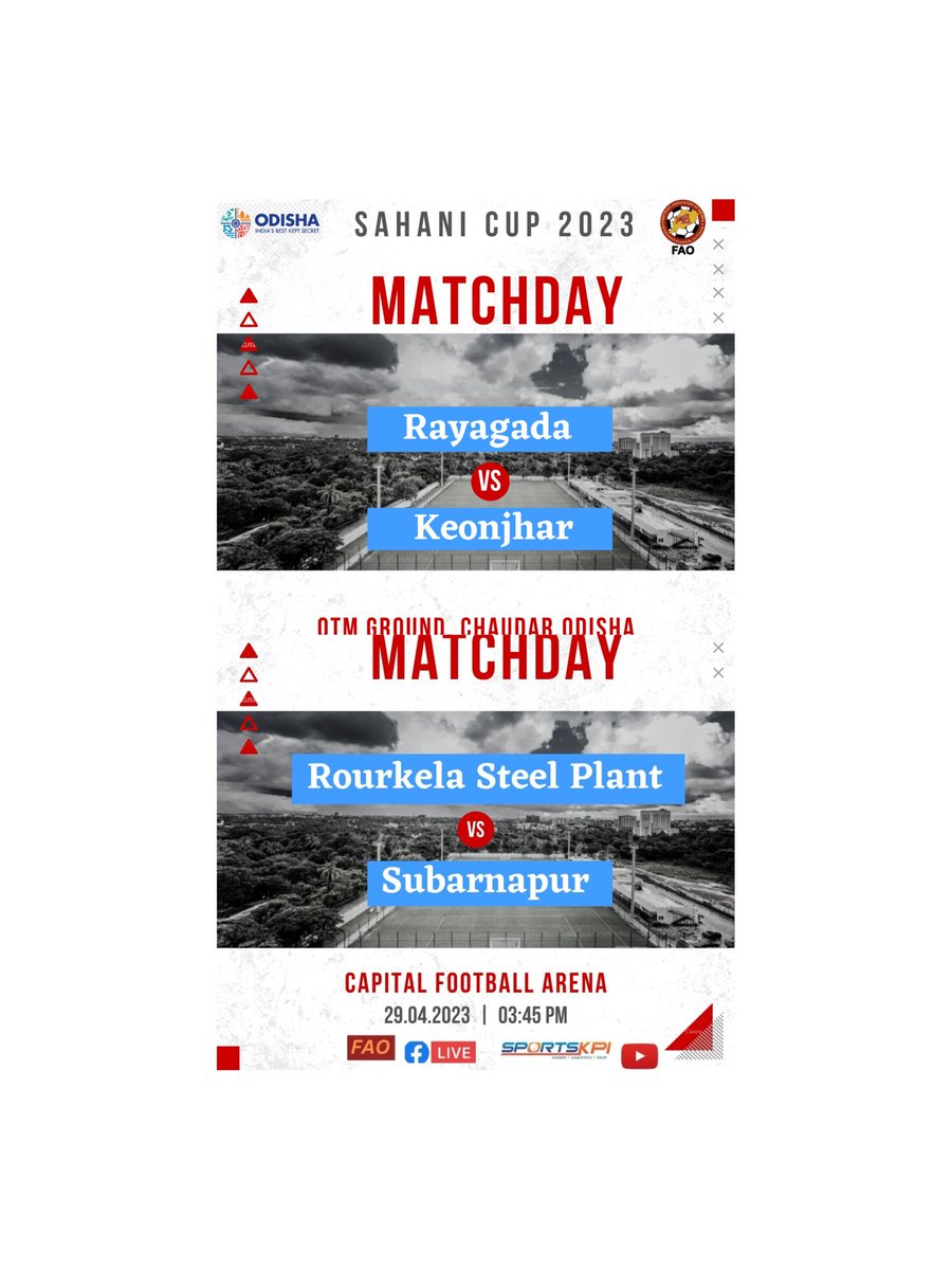 SportsKPI's tweet image. Match Alert:
SAHANI Cup 2023

⚽Rayagada vs Keonjhar
youtube.com/live/TglmhZezY…

⚽Rourkela steel plant vs Subarnapur
youtube.com/live/Fl_33_euG…

Subscribe to receive the updates.

@FootballOdisha @sports_odisha 

#sahanicup #matchalert #livestreaming #odishafootball
