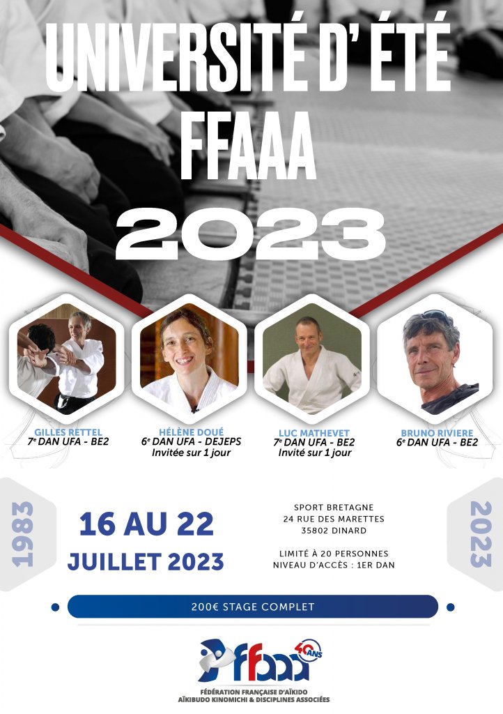 aikidoffaaa's tweet photo. La FFAAA lance sa première université d'été (Dinard en Bretagne). Soyez les premier.e.s à vous inscrire car le nombre de places est limité.  Soyez les premier.e.s à vous inscrire car le nombre de places est limité. https://t.co/8hOAp8flSB https://t.co/f4ckPlGmip