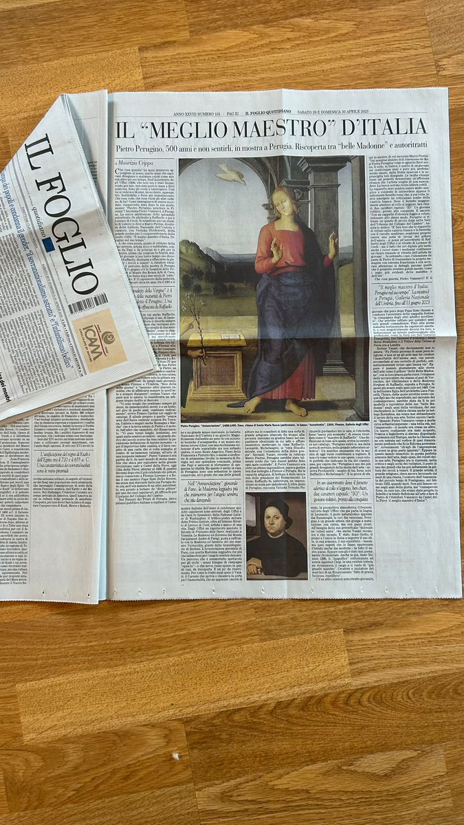 IL “MEGLIO MAESTRO D’ITALIA”
Pietro Perugino, 500 anni e non sentirli, in mostra a Perugia. Riscoperta tra “belle Madonne” e autoritratti

<a href="/maurizio_crippa/">Maurizio Crippa</a> oggi su <a href="/ilfoglio_it/">Il Foglio</a> 

<a href="/GalleriaNazUmbr/">GallNazionaleUmbria</a> 
@MarcoPierini5 
<a href="/luca_melloni/">uncretinopienodiidee</a> 
<a href="/anninacats/">Anna Defrancesco</a>