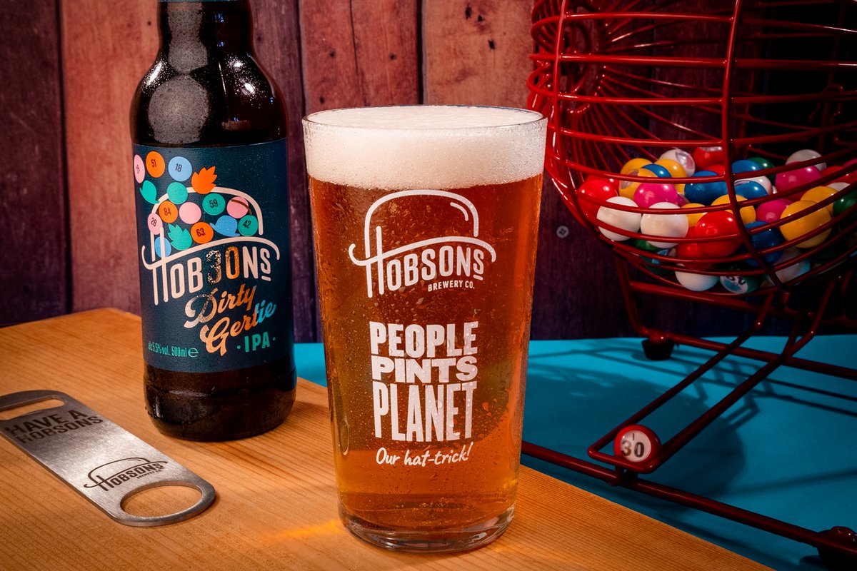 Hobsons Brewery has unveiled a bingo-themed beer, Dirty Gertie, a British-hopped IPA, to tie in with its 30th anniversary celebrations beertoday.co.uk/2023/04/29/hob… #beer #beernews #IPA #lovebritishbeer #independentbeer #independentbrewery @HobsonsBrewery