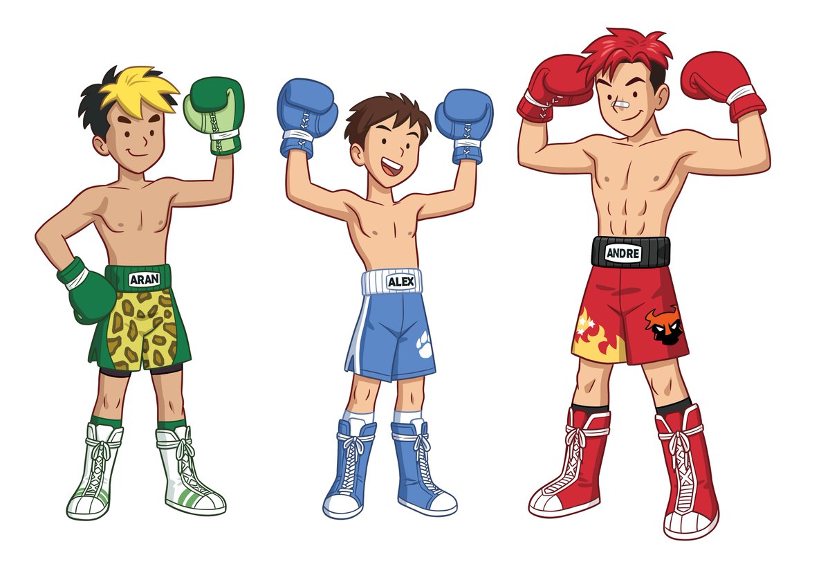 BlueEdgeBoxing's tweet photo. A group shot picture of Alex, and his two friends, Aran and Andre!

The three of them are putting on a display of their physical strength and athleticism!

The three of them look tough and are ready to prove their mettle in the ring!

Commissioned Artwork by @jeanokada
#BlueEdge https://t.co/7amOaTBAmB
