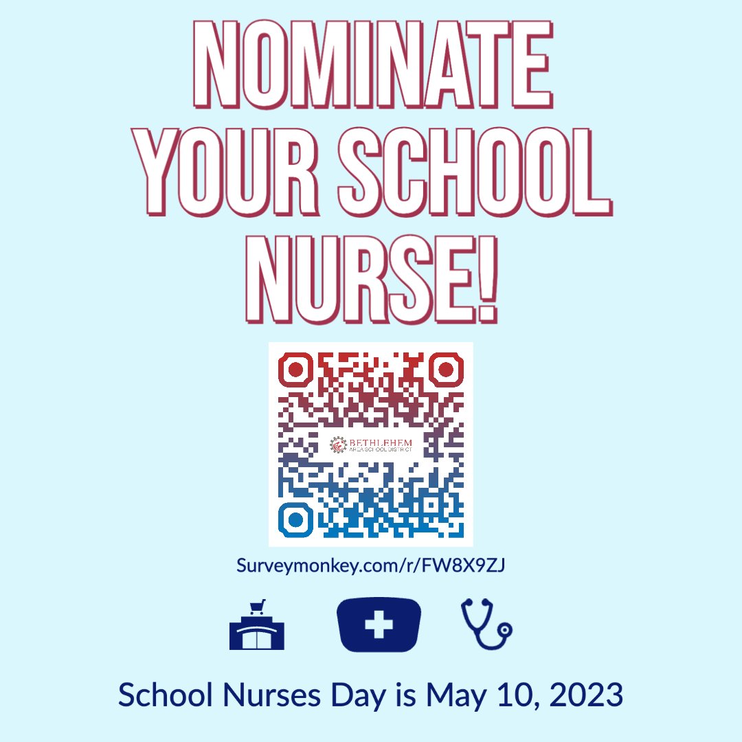 BethlehemAreaSD's tweet photo. School Nurse Appreciation Week is fast approaching and we wanted to do something special for our BASD school nurses. Complete this short 2 question survey to vote for your favorite school nurse.
https://t.co/AfYqUaEJcR #schoolnursesweek #schoolnursesday #basdproud #schoolnurse https://t.co/hKYhOHzuo2