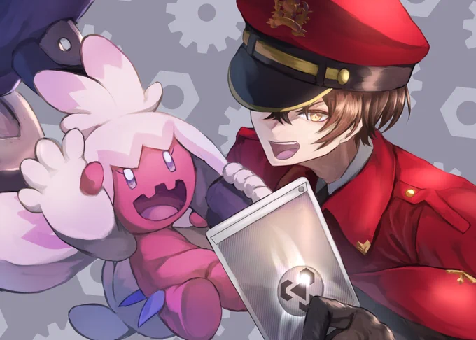 「行きますよ、ランカイ。」 明日どんな鋼パで来るのか楽しみ #加画美 #にじさんじポケモンジムバトル