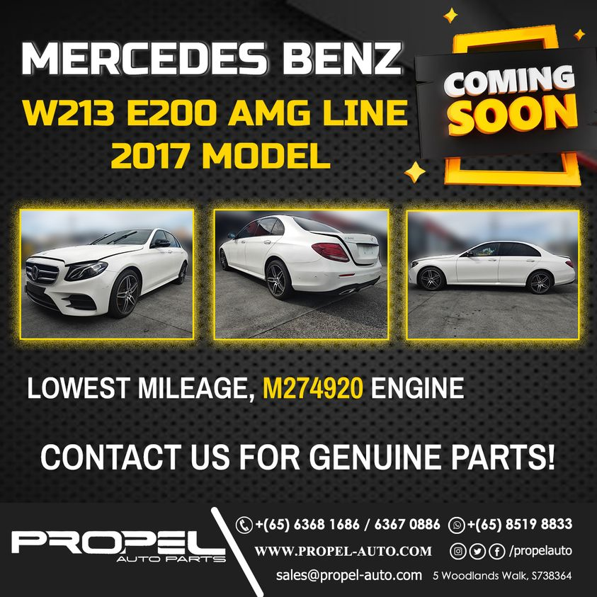 propelauto's tweet photo. #ArrivingSoon Mercedes W213 E200 AMG Line 2017'
๐ทWell Maintained Parts & Lowest Mileage Engine ๐ท
Merce E-Class Owners!!! Don't Wait to Book Spares for your Car now๐ท
#Singapore #ScrapYard #PropelAutoParts #GenuineOriginal #AMGkit #AMGBrakes #AMGrim #M274920 #Caty #Exhaust https://t.co/ywn8IYGf2D