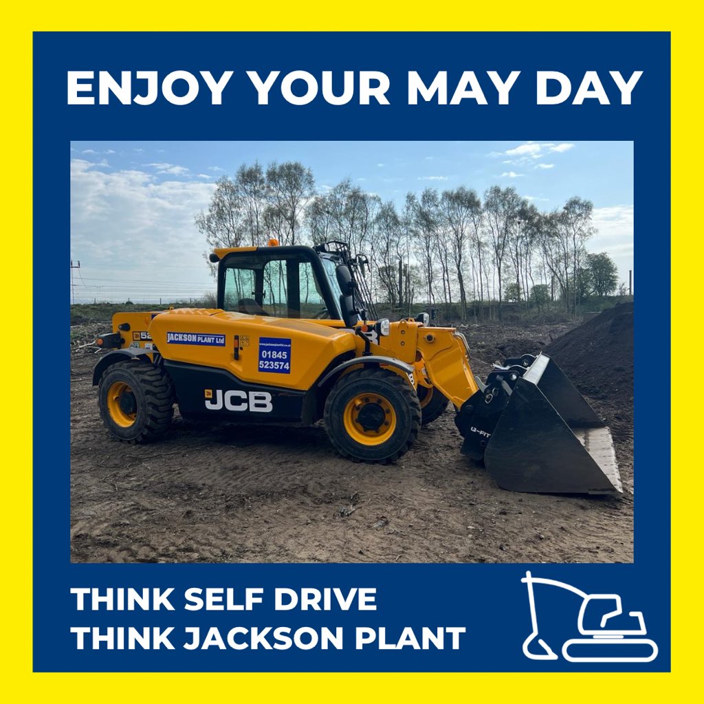 jacksonplantltd's tweet photo. Whatever you get up to, have a good one! We’ll be closed Monday, back ready for your hires on Tuesday at 7.30am! 😁
#mayday #bankholiday #selfdrive #planthire #jacksonplant #constructionuk #landscaping https://t.co/lCkdC4M7fU