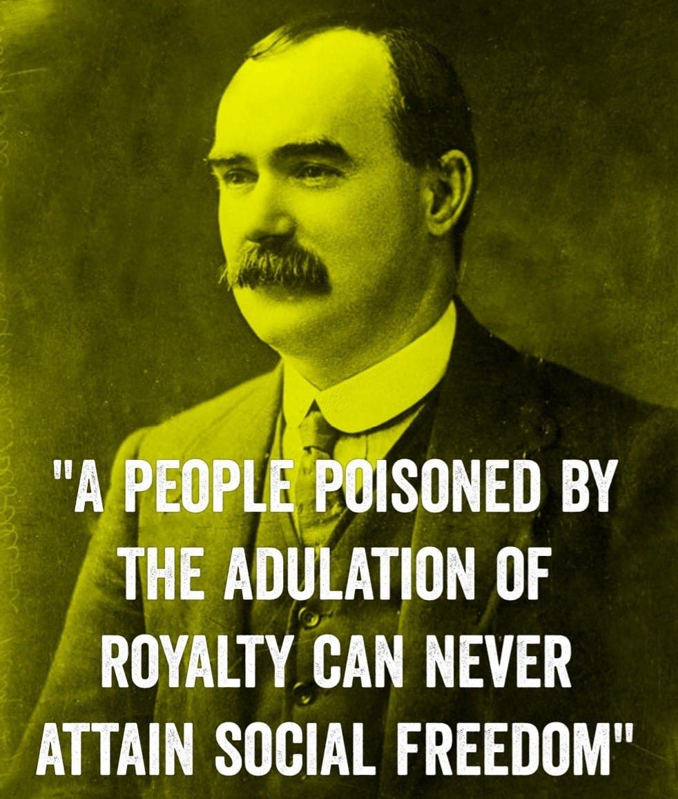 no1_scotland's tweet image. Today's wise words from a very wise man. #JamesConnolly 🏴󠁧󠁢󠁳󠁣󠁴󠁿🇮🇪
#NotMyKing #FuckTheCrown #AbolishTheMonarchy