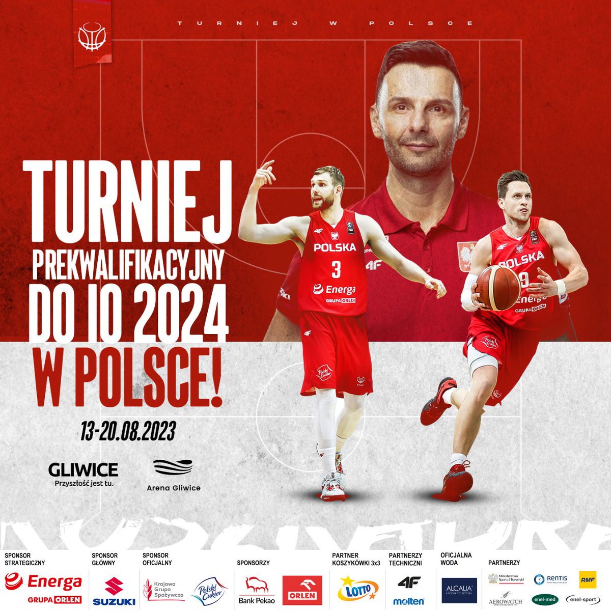 KoszKadra's tweet photo. ⚪️🔴 Turniej prekwalifikacyjny do Igrzysk Olimpijskich w @Miasto_Gliwice!

📰 Czytaj więcej:
https://t.co/PorkbIeD9v

 #KoszKadra 

🤝@Miasto_Gliwice
@gliwice_arena 

@BankPekaoSA #Alcalia @kgs_pl #4F @EnergaSA https://t.co/vfOahfRaKY