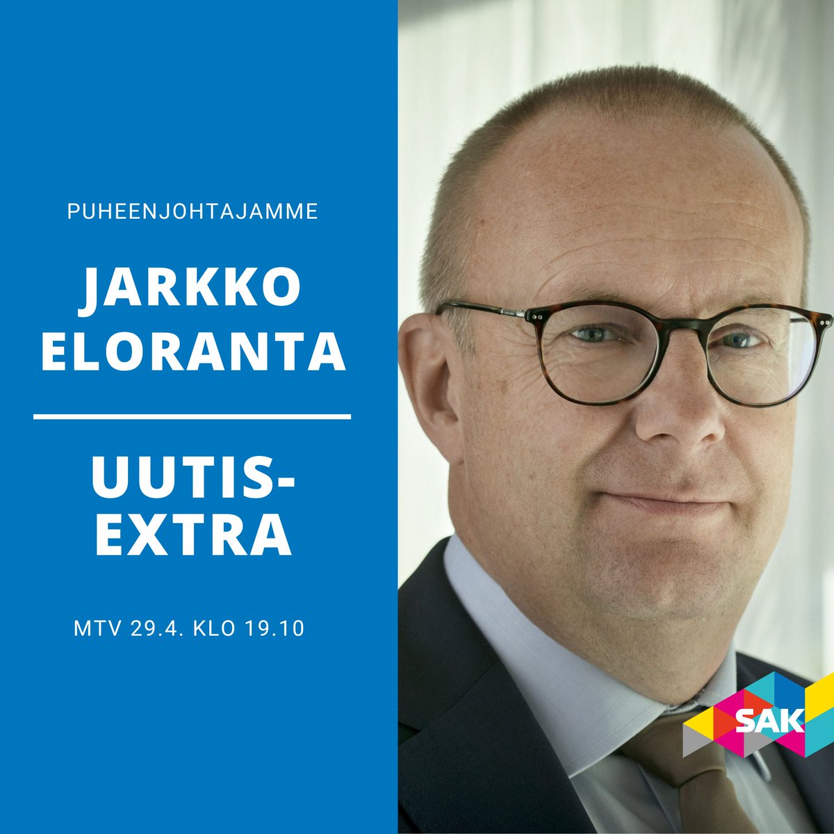 Mitä toiveita SAK:lla on tulevalle hallitukselle? Tänään klo 19.10 Jarkko Eloranta <a href="/MTVUutiset/">MTV Uutiset</a> #Uutisextra <a href="/AntoniaBerg/">Antonia Berg</a>'in haastateltavana.
