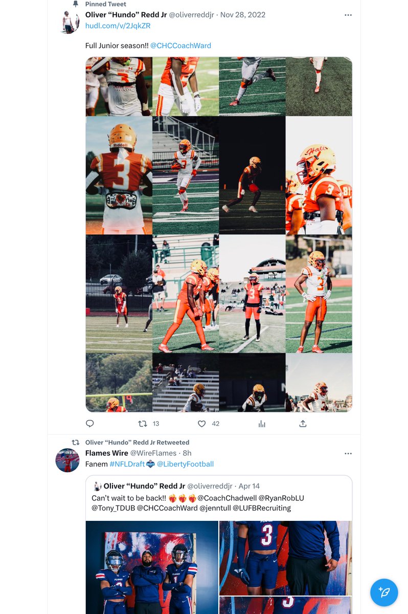 GoFlames ๐ (@goflames5) on Twitter photo Oliver Redd Jr with the retweet I like it flames on fire fellas !! ๐ค <a href="/LibertyFootball/">Liberty Football</a> <a href="/oliverreddjr/">Oliver Redd Jr.</a> Oliver Redd Jr with the retweet I like it flames on fire fellas !! ๐ค <a href="/LibertyFootball/">Liberty Football</a> <a href="/oliverreddjr/">Oliver Redd Jr.</a>