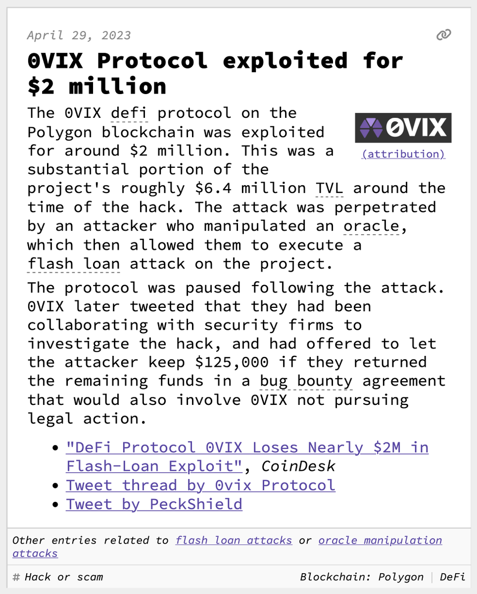 web3isgreat's tweet photo. 0VIX Protocol exploited for $2 million

April 29, 2023
https://t.co/emon4nKI9k https://t.co/Mfnl2kxciC
