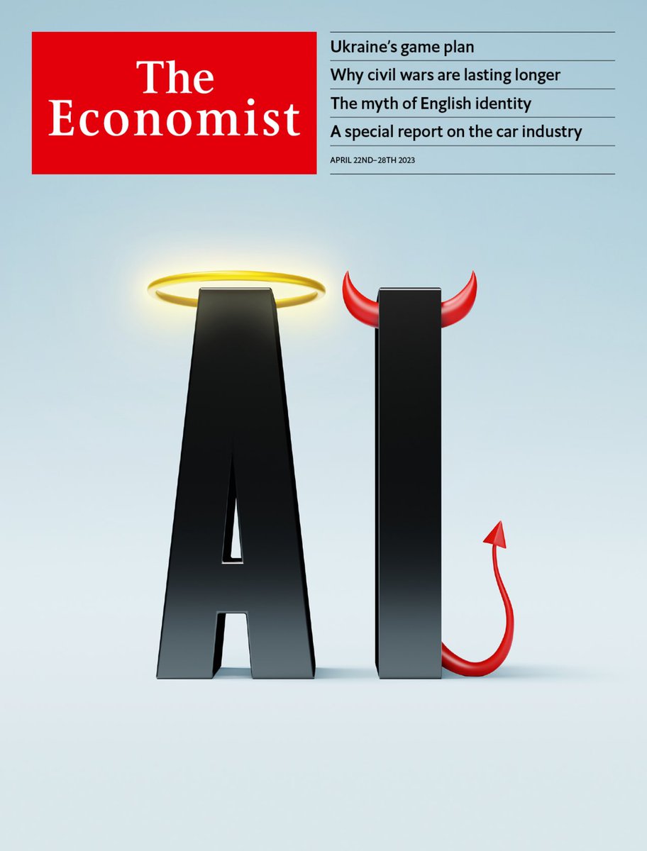 🔝Sin comentarios! Grandiosa portada de @TheEconomist: ¿y tú cómo la ves? 😇 o 👹? #AI #IA CC @idoiasalazar @vrbenjamins @lasseweb20 @ymkt360  @Edgar_Martin_B
