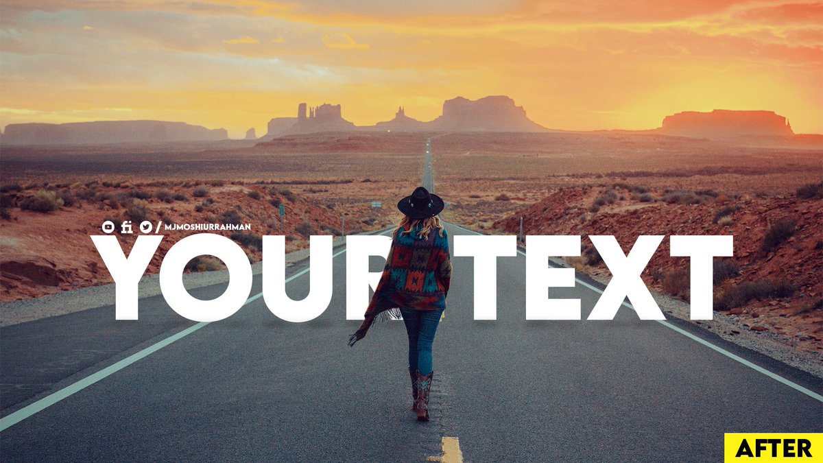 MjmoshiurRahman's tweet image. Girl walking on the street - text behind object effect #textbehindobject