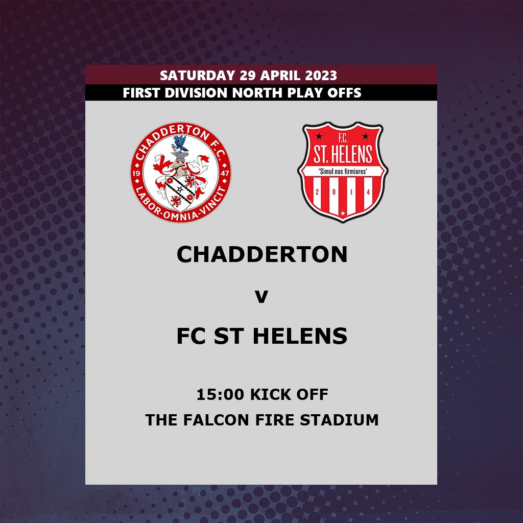 In the First Division North @Chadderton host <a href="/fcsthelens/">F C St.Helens</a> for a place in Step 5.
