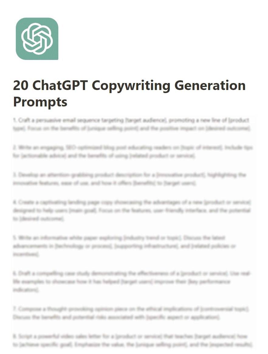 ChatGPT is a FREE copywriting employee.

But most people don't know how to unlock its full potential.

That's why we built 20 prompts to generate full-blown copy in seconds.

For the next 24 hours, it's FREE!

To get it, just:

1. Follow @betterlegal
2. Like &amp; reply "SEND"