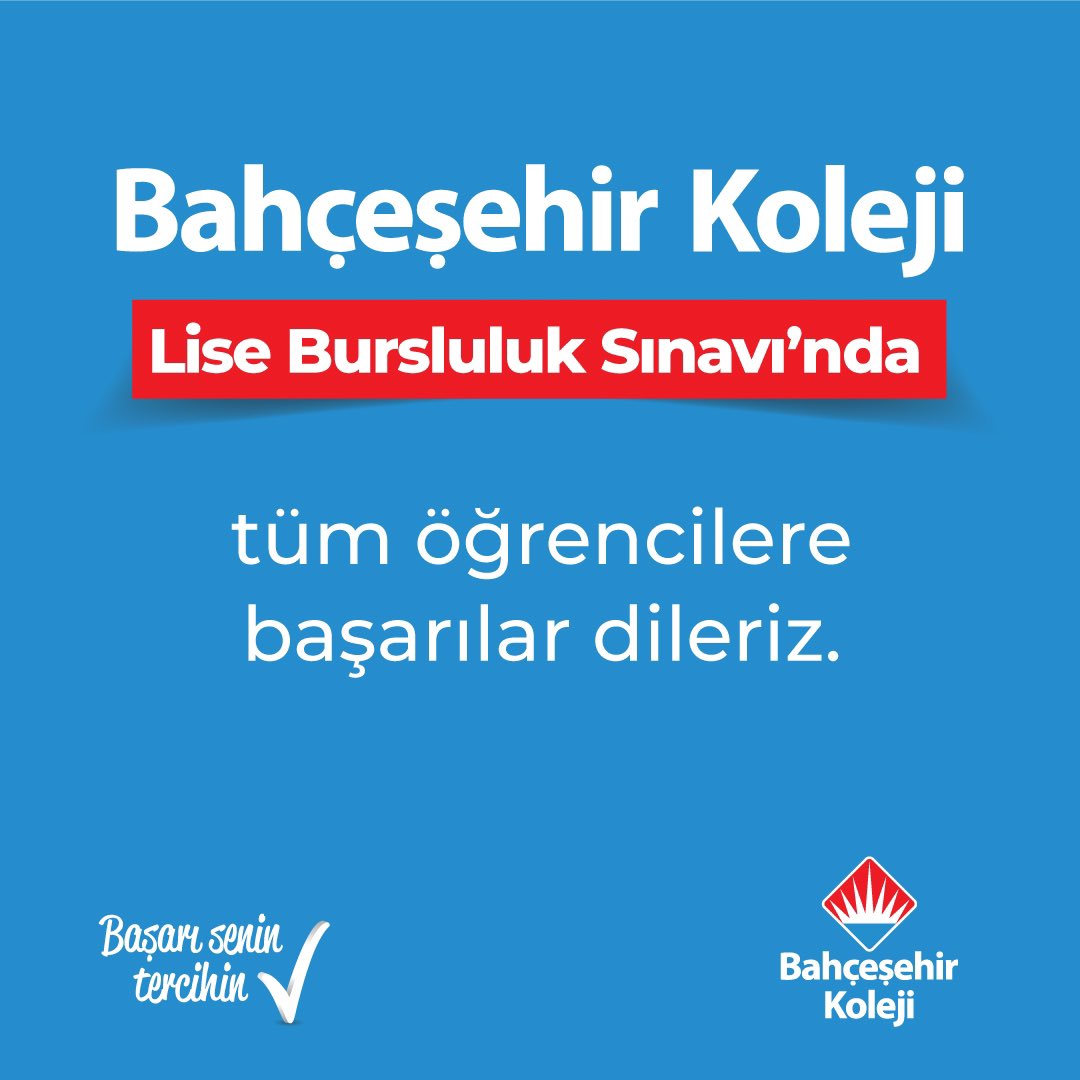 8, 9, 10 ve 11. Sınıf öğrencilerine yönelik bugün düzenlenen #BahçeşehirKoleji “Lise Bursluluk Sınavı”nda tüm öğrencilere başarılar dileriz.🙂

#BaşarıSeninTercihin 💫