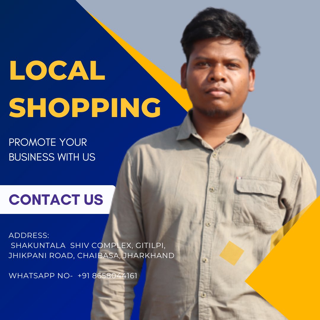 #localshopping #localseller #localbusiness #entrepreneur #chaibasa #jharkhand #happyshopping

About Local Shopping
Welcome to Local shopping. Here customers can find local seller /local business & connect to them.
