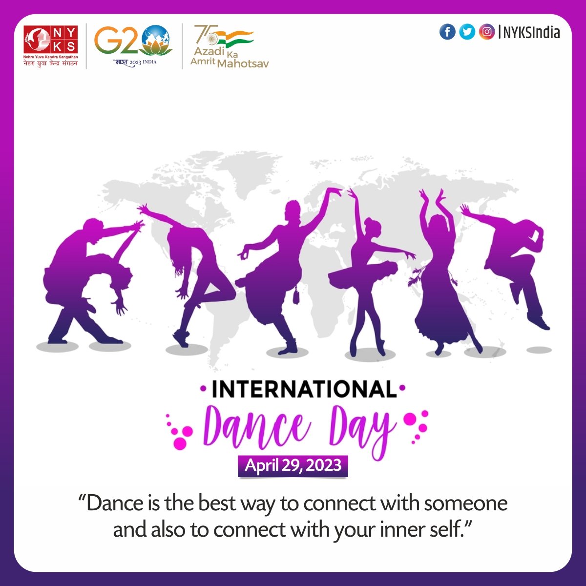 Dance is the way to express your emotions and feelings and dance is also the way to enjoy your body. Wishing you a very Happy International Dance Day! 

#InternationalDanceDay #DanceDay #dancingstars
@Nyksindia