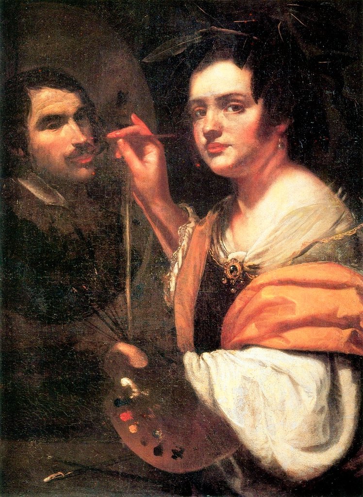 womensart1's tweet photo. Artemisia Gentileschi, Self portrait while painting a portrait, 1637 #WomensArt https://t.co/Z8qo9pZFun