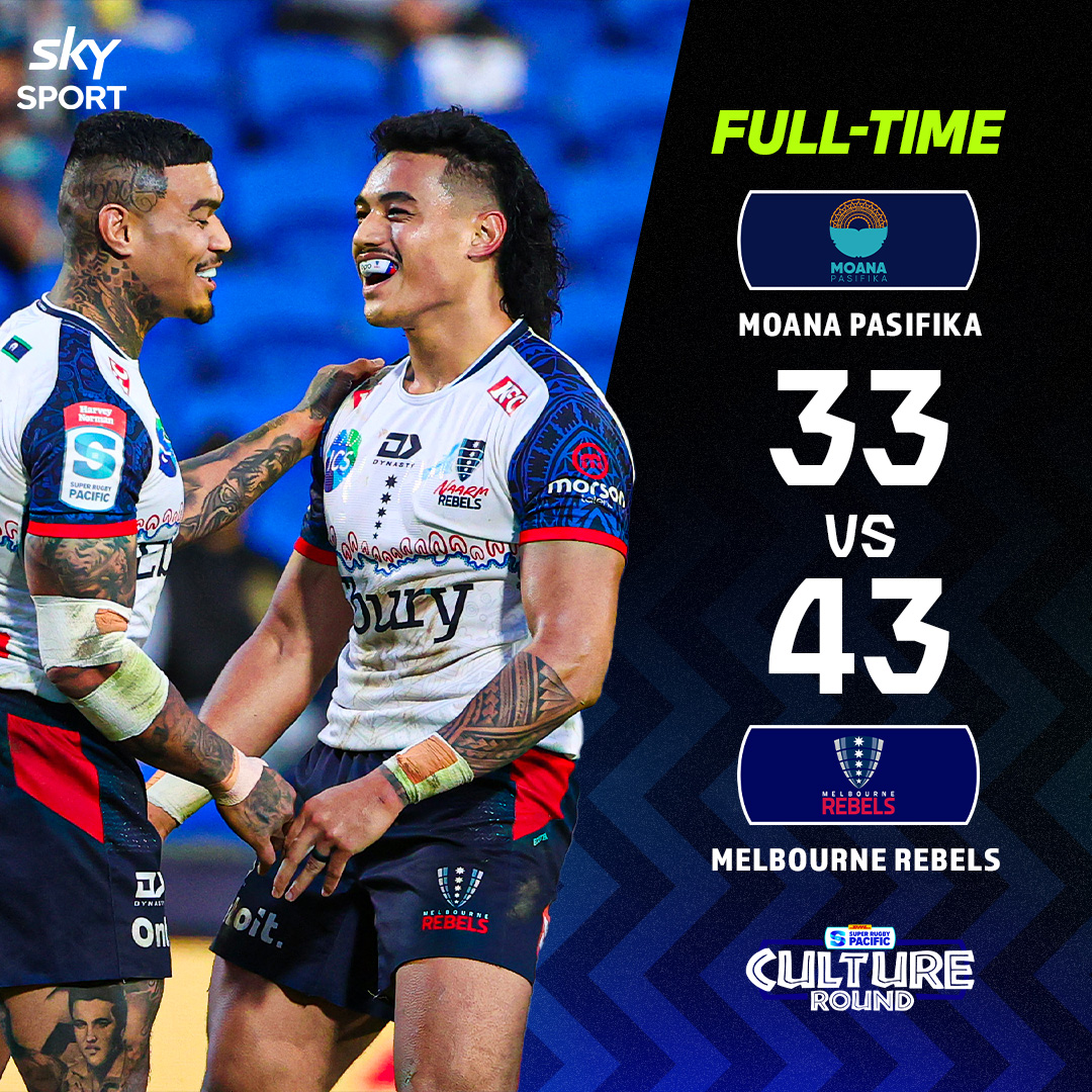skysportnz's tweet image. The Rebels hold off a late Moana comeback to secure the W 😮 

#SuperRugbyPacific #CultureRound