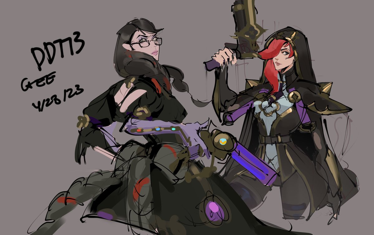 katghehe's tweet photo. Sketch today :) #leagueoflegendsfanart #bayonetta https://t.co/20ADOcKD2t