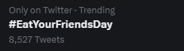 VORE is TRENDING wtf https://t.co/vS6IEHg3wQ<a href="/tag/furries"class="tags"><span>#furries</span></a><a href="/tag/artfight"class="tags"><span>#artfight</span></a><a href="/tag/teamvampires"class="tags"><span>#teamvampires</span></a><a href="/tag/teamwerewol"class="tags"><span>#teamwerewol</span></a>