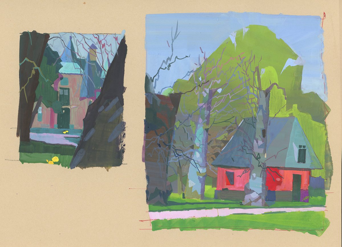 Some stuff from my visit to Amsterdam. Trying to channel my inner Ian McQue for the trees.. need to work on it more TT_TT