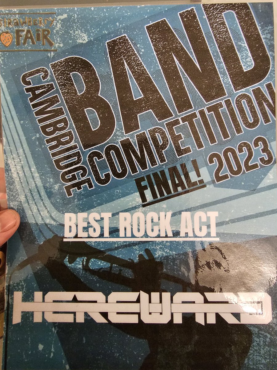 herewardband's tweet photo. Last night we were honoured to be voted as best rock band at the Cambridge Band Competition. We are very honoured! See you all at @CentreStageSF 

#music #newband #musicaward #HeavyMetal #Vocals #guitar #bassguitar #drums #unsignedartist #UnsignedMusic #livemusic #strawberryfair https://t.co/nAFMJG0ryH