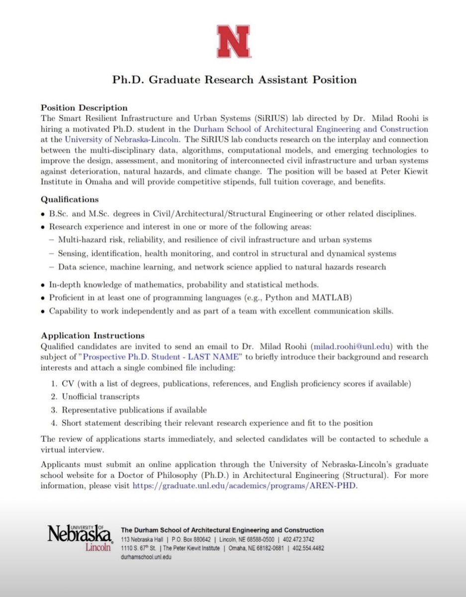 OwsdRwanda's tweet photo. #RwOT an opening position at University of Nebraska-Lincoln #CivilEngineering #architecturaldesign #structureengineering https://t.co/cAbHMVucxx