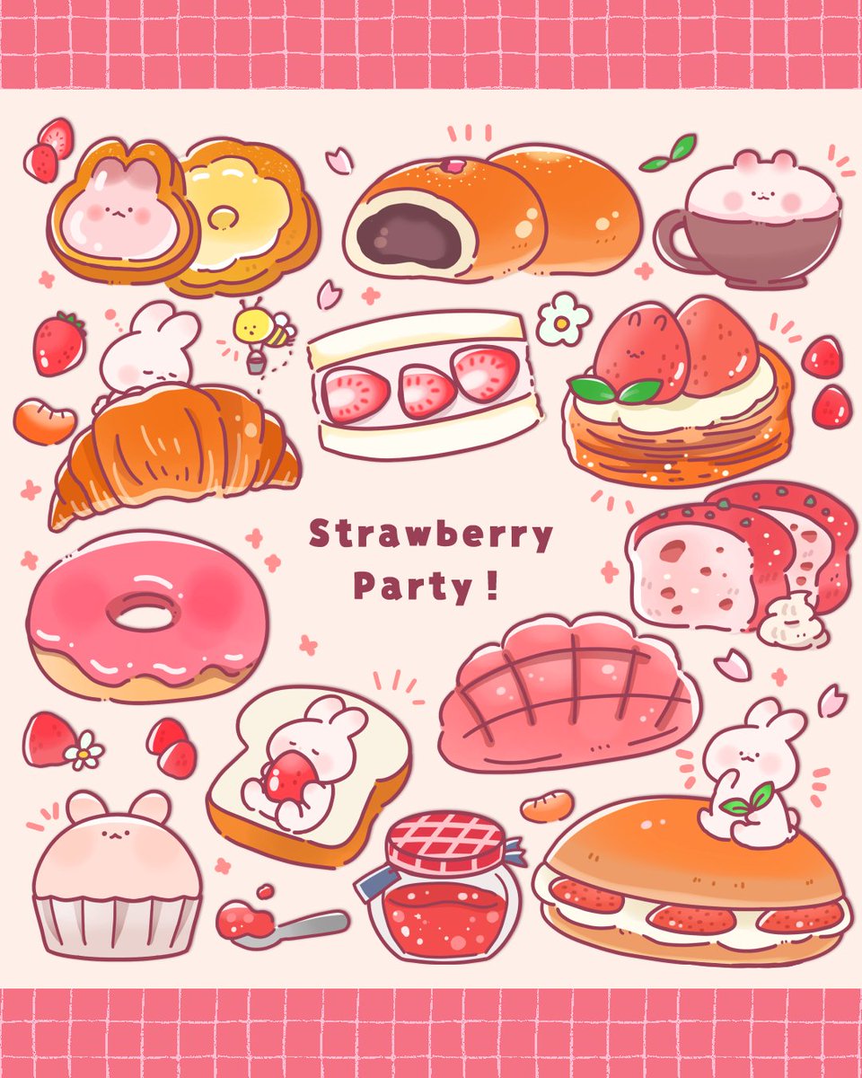🍓🐰
#Illustration 
#食べ物イラスト https://t.co/qOKOJ2SsAR