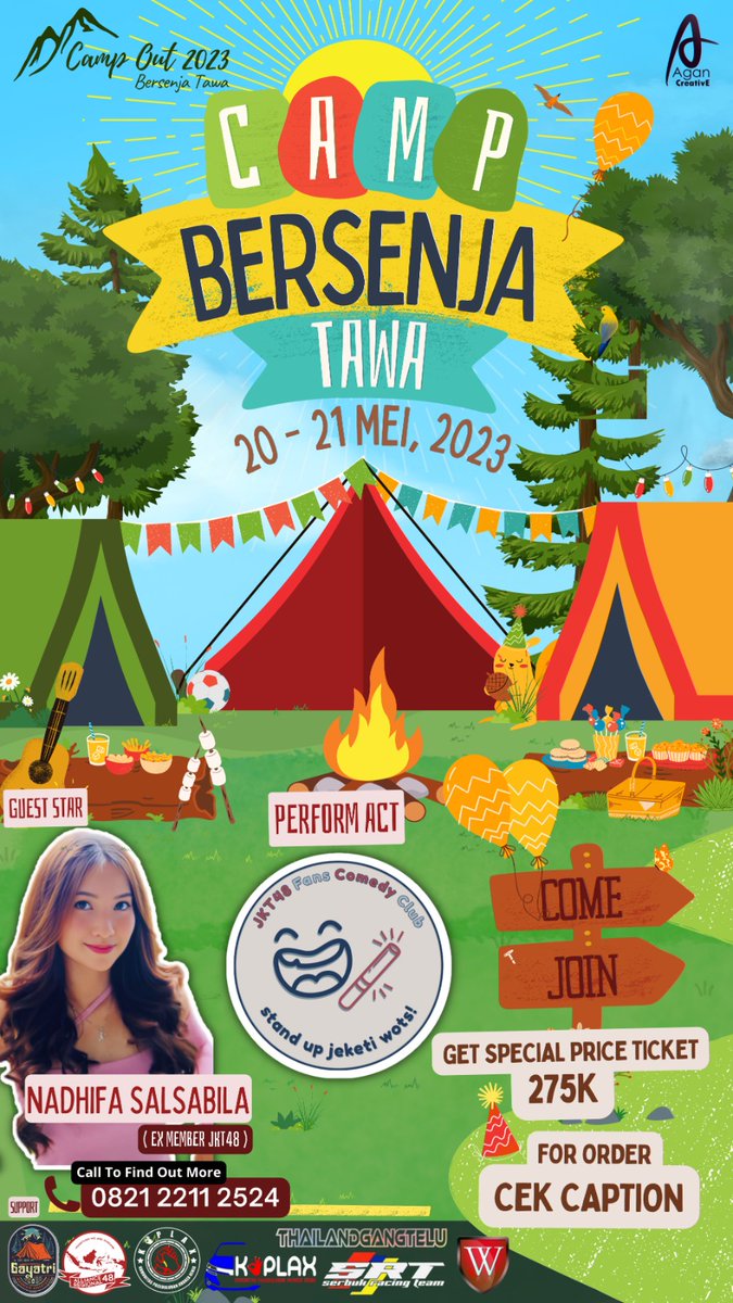 AganProject's tweet photo. Agan project present ❗❗❗

📢 Camp Out Bersenja Tawa 2023! 📢

Check this out! 
 Lokasi : Gayatri Camp Ground, Cisarua, Kab. Bogor
Tanggal : 20-21 Mei 2023

Info pemesanan tiket akan di infokan lebih lanjut, stay tune 😊😊

#CampBersenjaTawa2023 https://t.co/lOpg7RMfMK