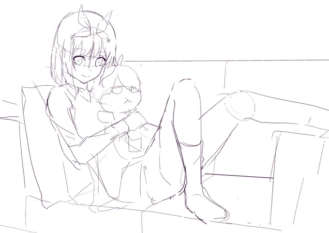 四葉ちゃん制作過程。 ラフで描き込んでおくと、後がスムーズです。