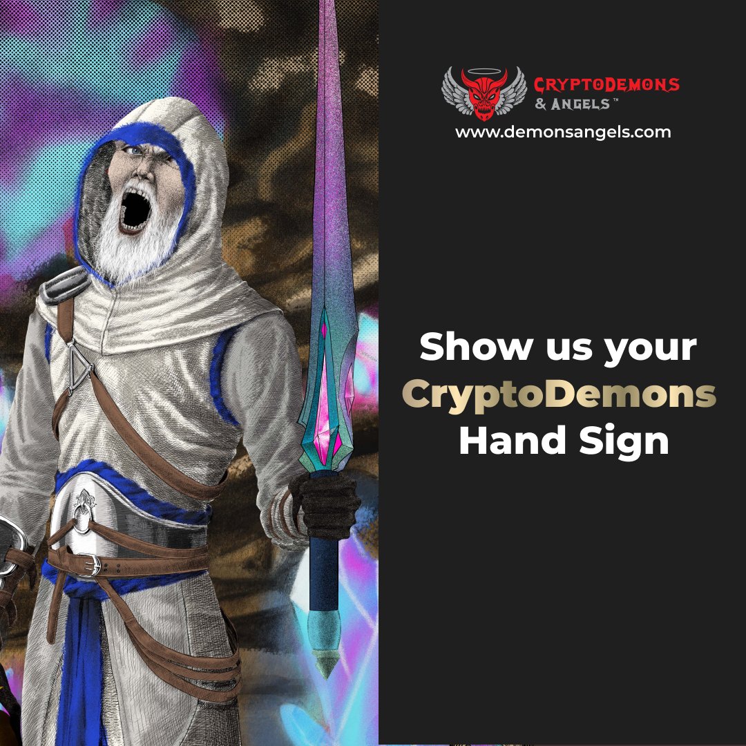 DemonsAngelsNFT's tweet photo. Make a video or a selfie you making your own CryptoDemons hand sign.

Show it at our Discord server at https://t.co/GEMMPMzZ59

#CryptoDemons #SolanaNFT #HandSign https://t.co/UblkYDYJzG