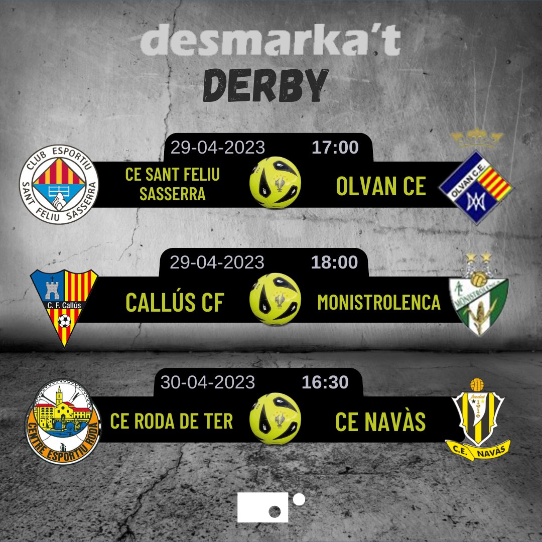 Setmana de Derby Desmarka't 

 #futbolcat #4cat #4cat1 #4cat2 #3cat