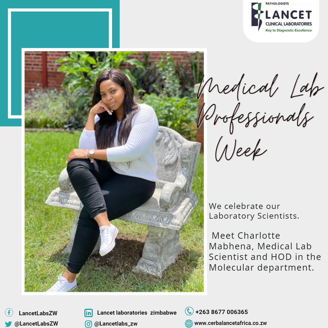 LancetLabsZW's tweet image. Medical Laboratory Professionals Week is an annual celebration to highlight and show appreciation for laboratory professionals. We celebrate our team of dedicated Laboratory Scientists. Meet Charlotte
#ASCPLabWeek23 #LancetCares