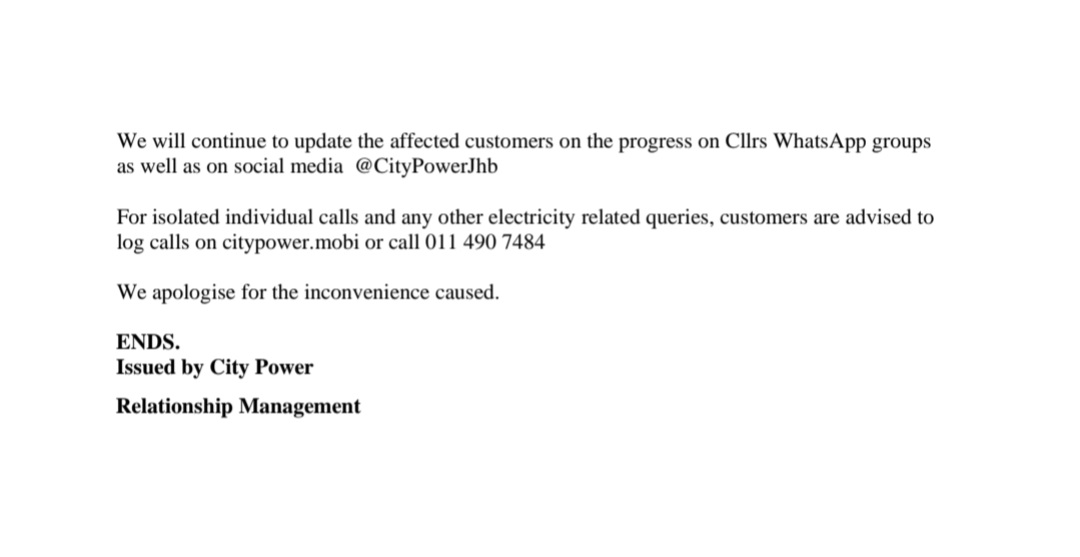 CityPowerJhb's tweet photo. #JoburgUpdates
#HursthillUpdate
City Power Hursthill SDC opens the day with 173 calls, with 53 of these calls logged over the past 24 hours ^KM https://t.co/E2jm1uInmc