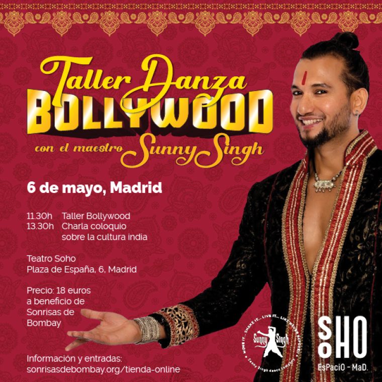 Sonrisasdbombay's tweet photo. 🦚 Atención #Madrid  🦚
#SunnySingh impartirá el 6 de mayo a las 11:30h un taller de Bollywood a beneficio de  #SonrisasdeBombay.
🐘 Tu entrada a 18€: https://t.co/AdvCUBV4XV🐘
Seguirá al taller un coloquio sobre cultura india.
🎊¡Te esperamos en el #TeatroSoho!🎊 https://t.co/rDKaDrFAFf
