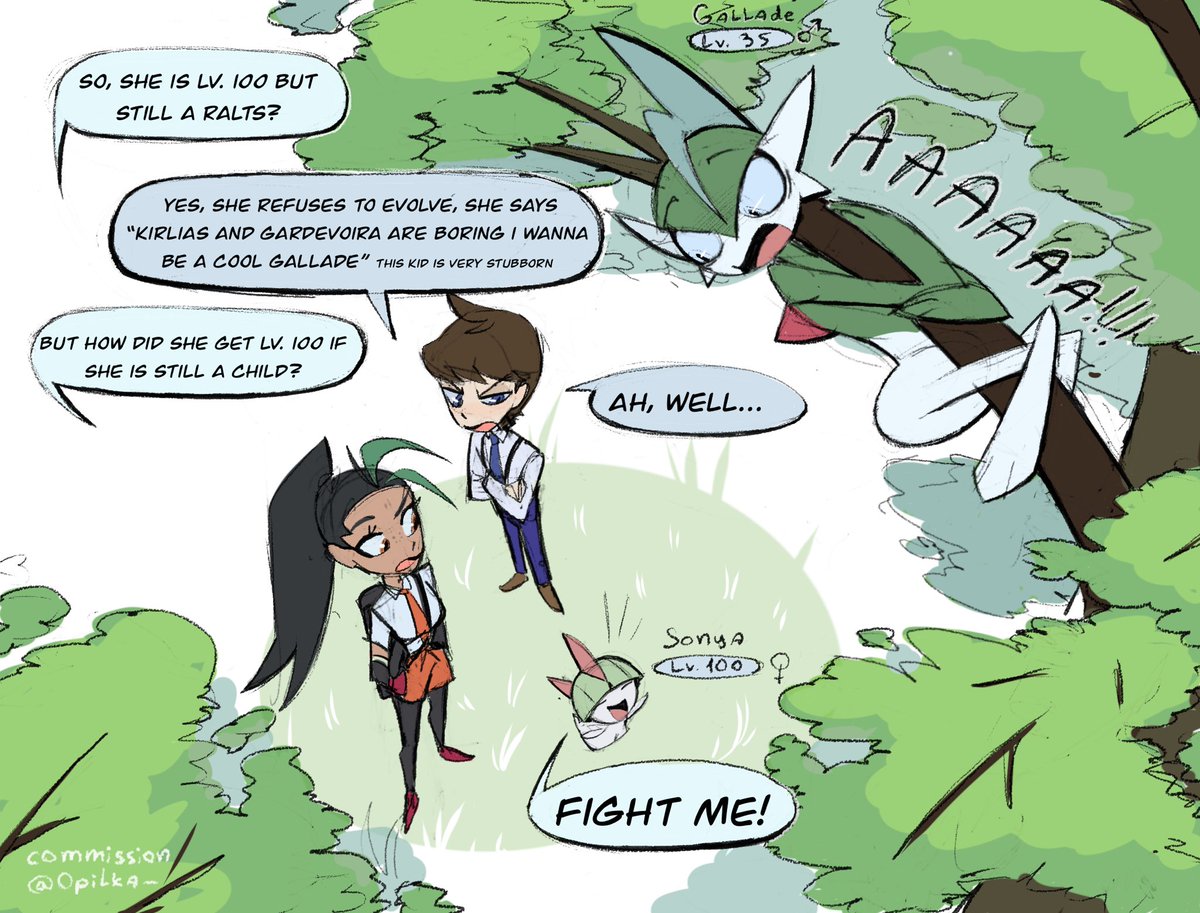 Opilka_'s tweet image. Commission 

#pokemon #gallade #ralts #PokemonScarletandViolet #エルレイド #ラルトス