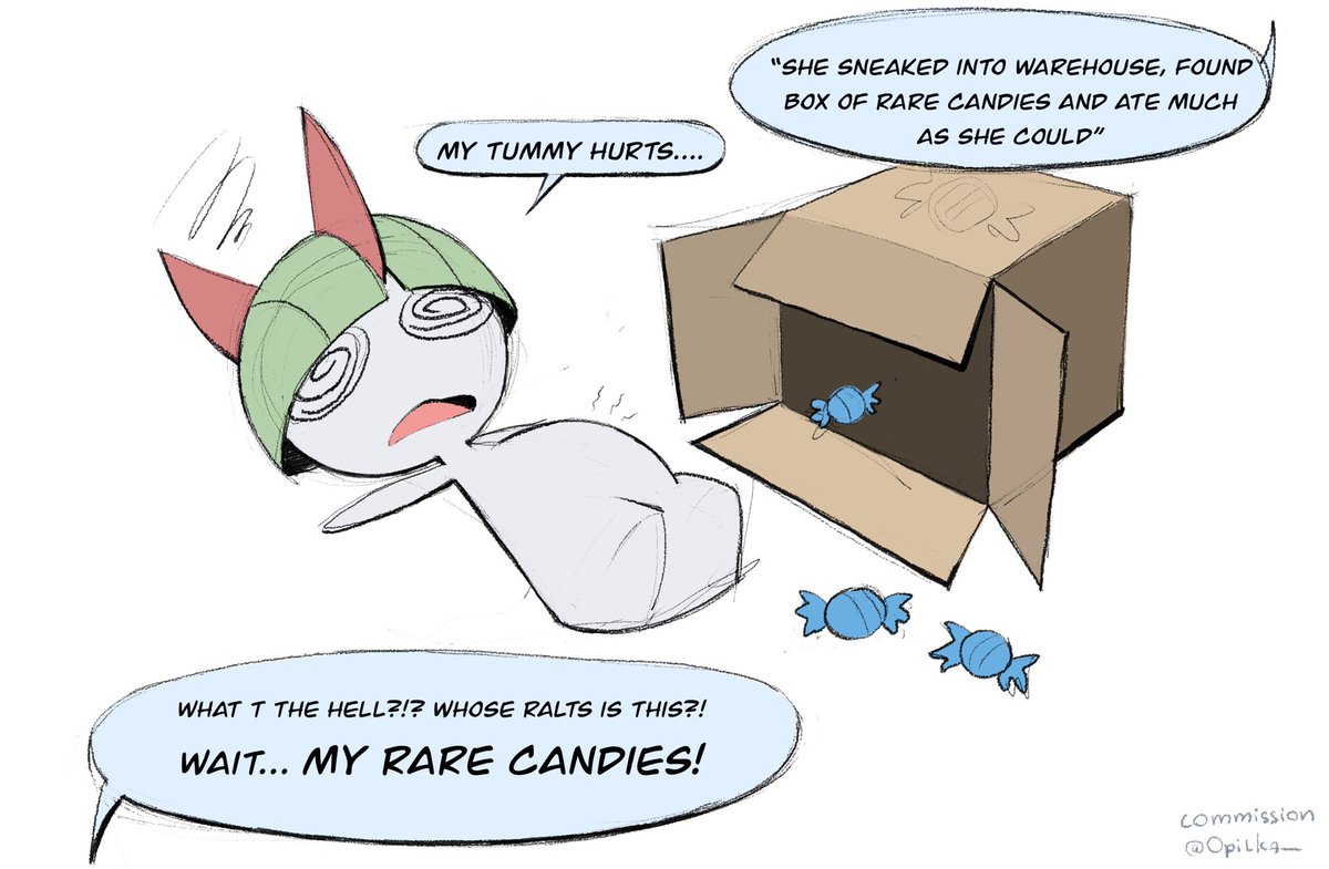 Opilka_'s tweet image. Commission 

#pokemon #gallade #ralts #PokemonScarletandViolet #エルレイド #ラルトス