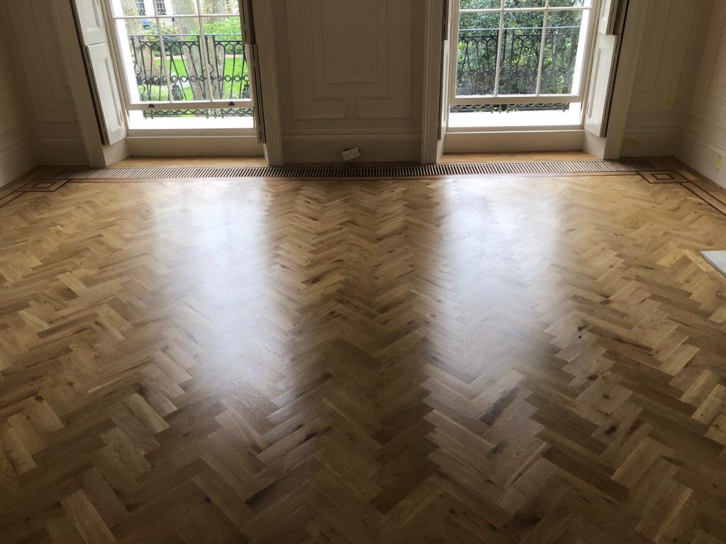 planet_flooring's tweet photo. New floor radiator's installed into this old oak herringbone floor in central London. Repairs to reinstate border and part of the field. Then a re sand and seal using #Loba #EasyPrime and #Viva 
#parquet #oak #herringbone #flooring #Loba #repairs https://t.co/x7NbqrpdcL