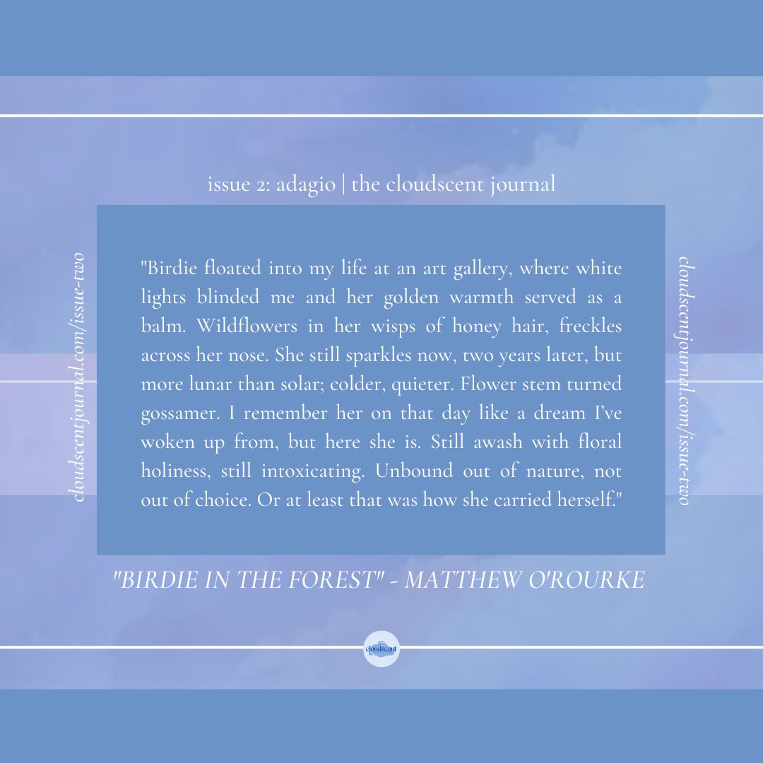 thecloudscent's tweet photo. a sneak peek of our second issue with “Birdie in the Forest” by Matthew O’Rourke (@mattheworourke_) / read more at https://t.co/IqqAXgT60o or head to the link in our bio! https://t.co/vXiQsfJA5p