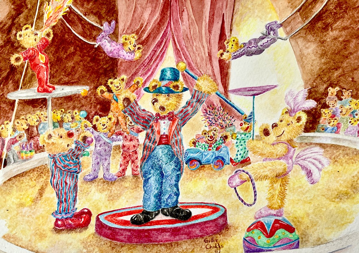GillieChilds's tweet photo. I donโt always like what Iโve painted and this is one of them. I view them as tutorials to improve.
#circus #circusbears #lessonslearned #strivetoimprove https://t.co/nt5V2GBT8o